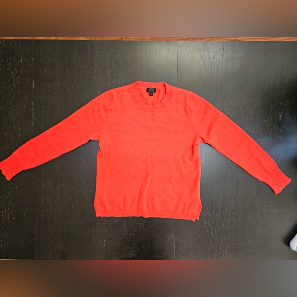 JCrew 100% Poppy Color Cashmere Sweater